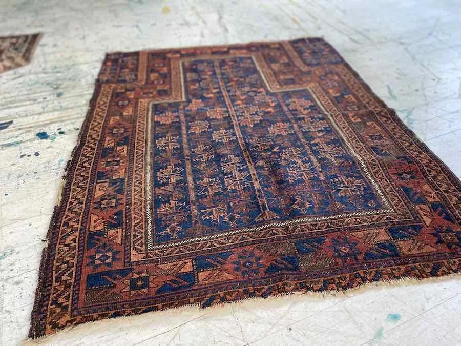 Square Baluch Prayer rug, 3x4 — Weft & Wool